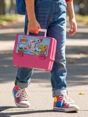 Retro Muppet Babies Lunchbox 1986 King-Seeley Thermos Collectible Red Plastic